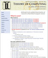 Theory of Computing雜志封面